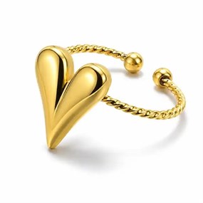 Amour Gold-Tone Heart Ring
