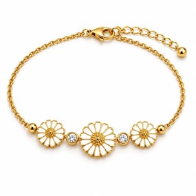Daisy Gold-Tone Triple Flower Bracelet
