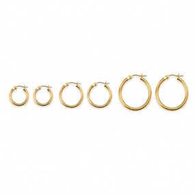 Élan Gold-Tone Hoop Set – 3 Pairs