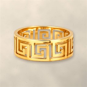 Méandre Gold-Tone Greek Key Ring