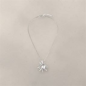 Soleil Silver-Tone Spiral Sun Necklace